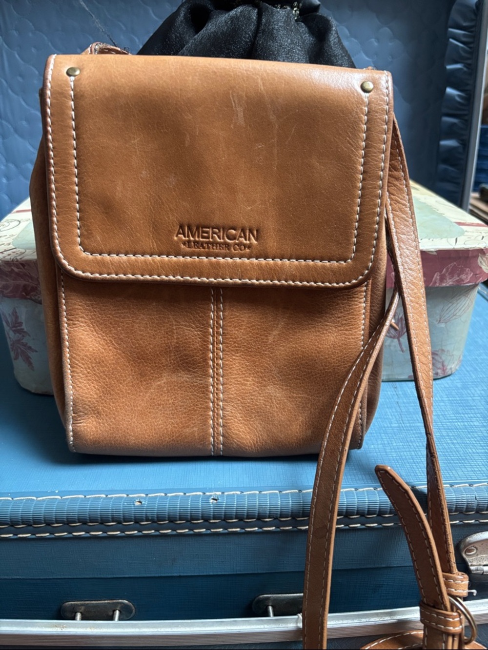 American Leather Co. Tan Leather Crossbody Bag
